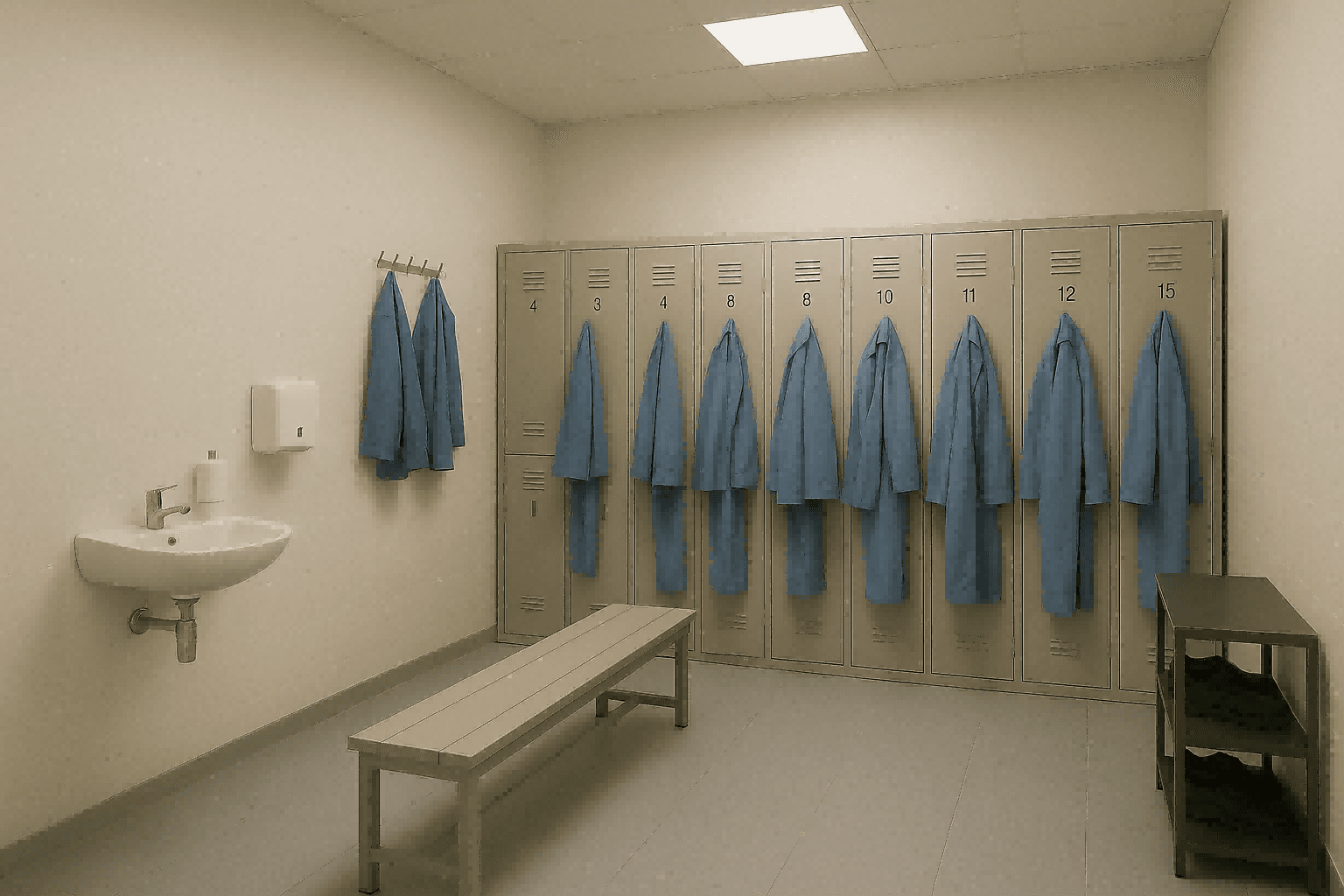 Air sterilization solution for changing rooms