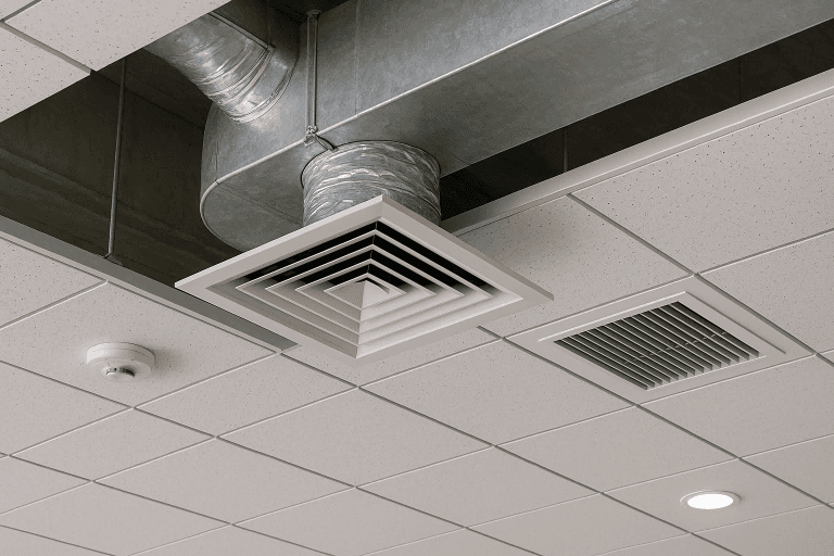 ALMC high-pressure odor neutralizing system integrated into a commercial HVAC network