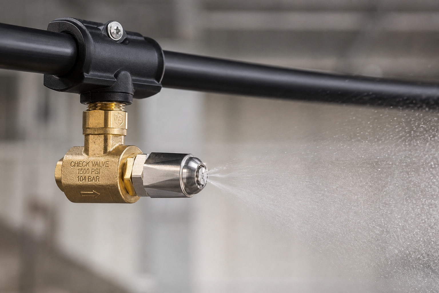 close-up-technical-photograph-of-high-pressure-m-20260520-190532 Close-up of brass and stainless steel high-pressure misting nozzle assembly for livestock barns