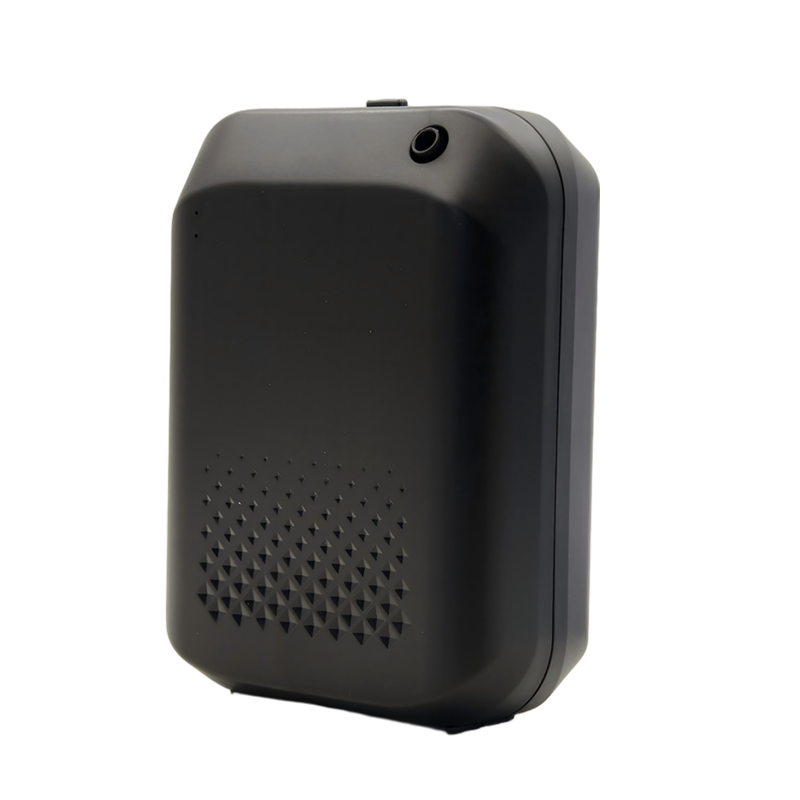 Overall angled view of the AirSafer ASF-504B wireless scent diffuser, a commercial-grade unit designed for flexible deployment without permanent wiring.