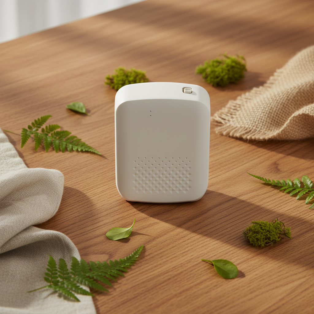 AirSafer 500m³ commercial scent system, showcasing its versatile form factor optimized for either standalone lobby placement or professional HVAC integration.
