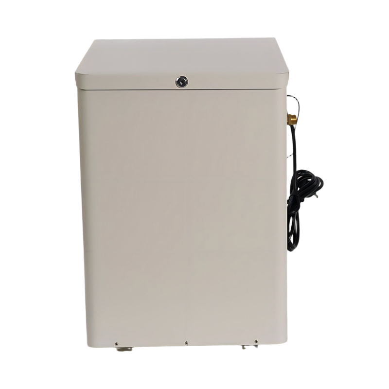 Angled perspective of the AirSafer 5000m² mosquito misting machine, highlighting the robust housing that protects the smart IoT programmable module for automated dosing schedules.
